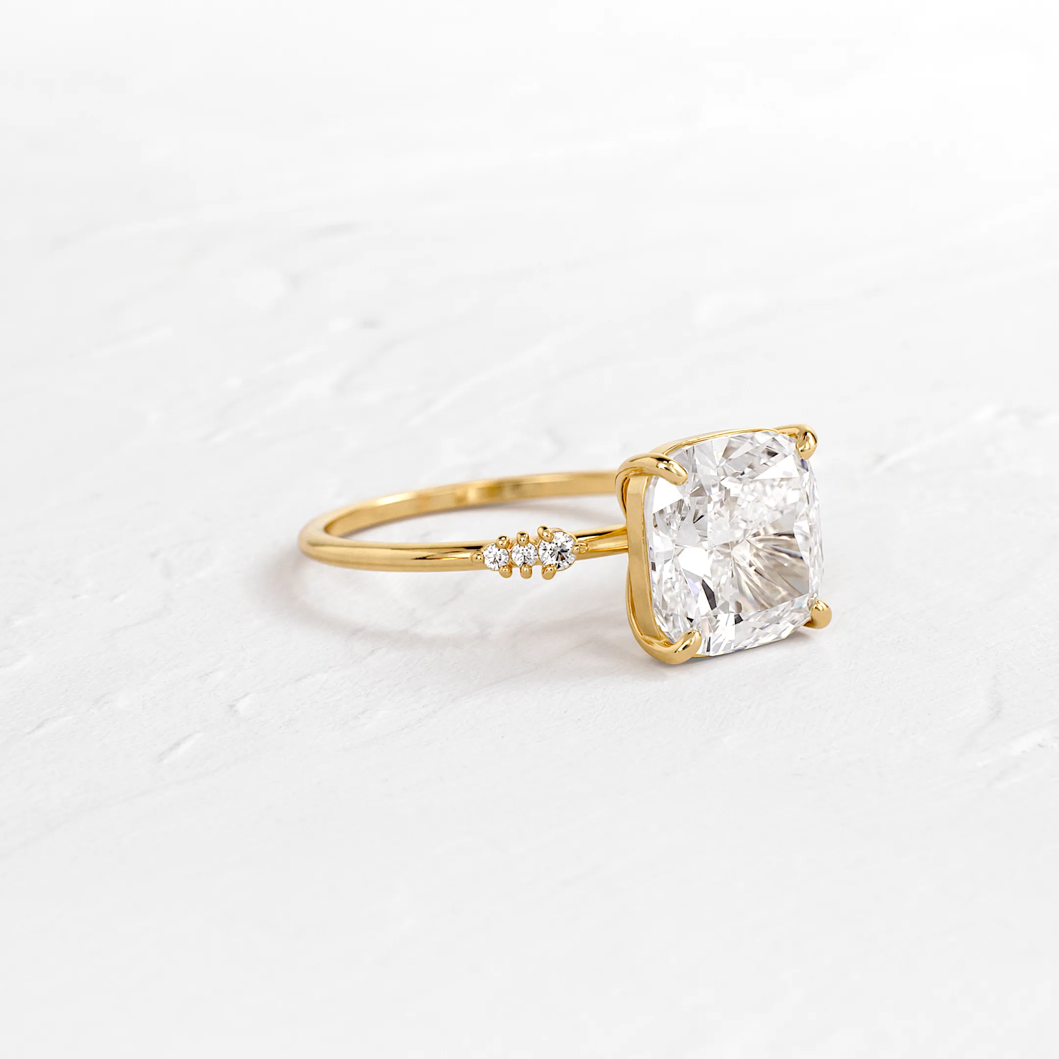 Poppy Seed Ring, Cushion Cut