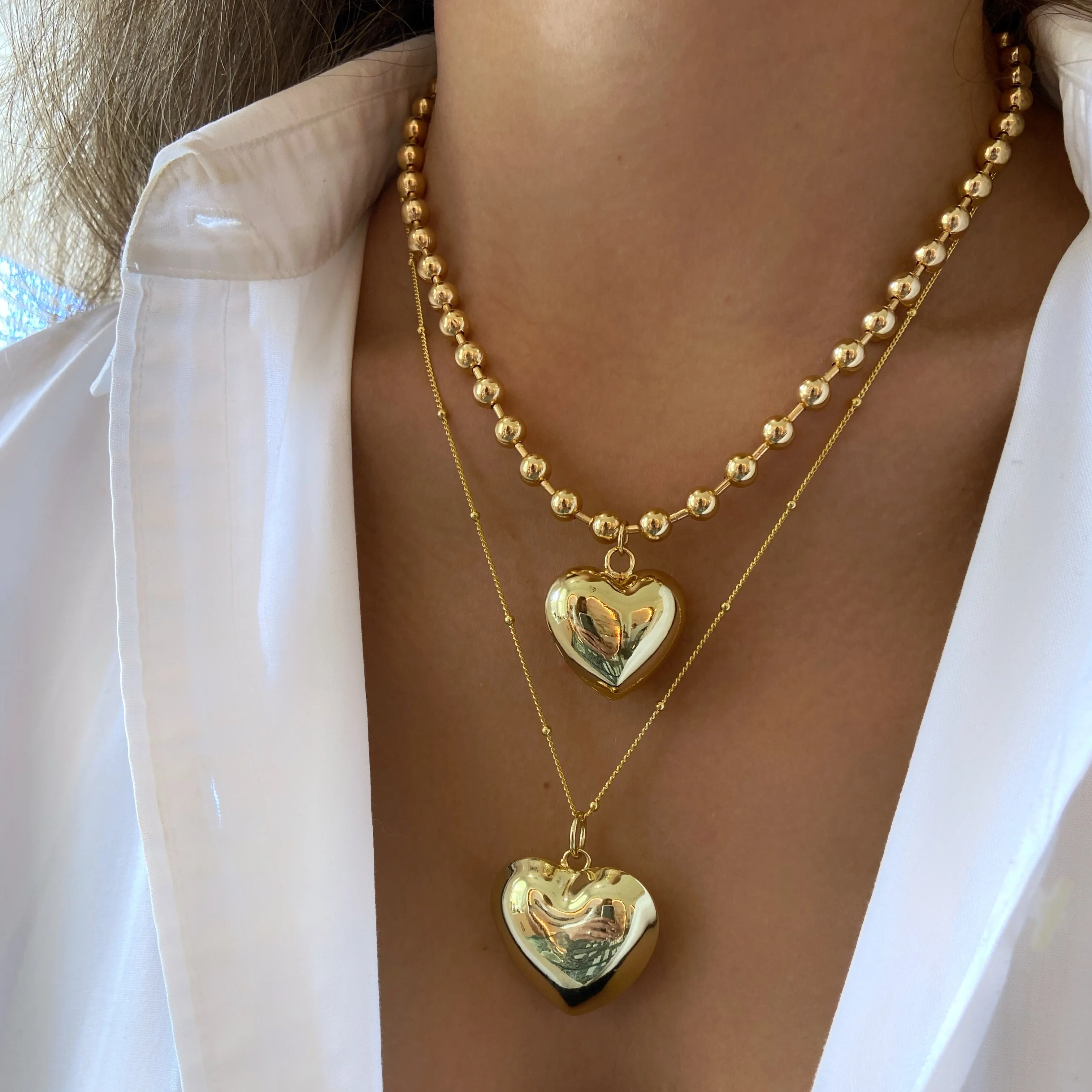 Puffy Heart Bubble Necklace