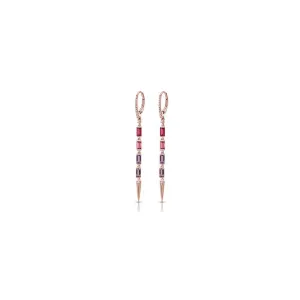 Purple and Pink Straight Dangle Earrings