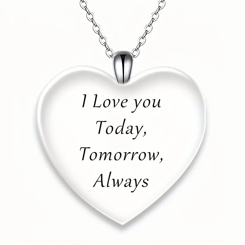 Purple Heart Pendant Necklace for Men and Women