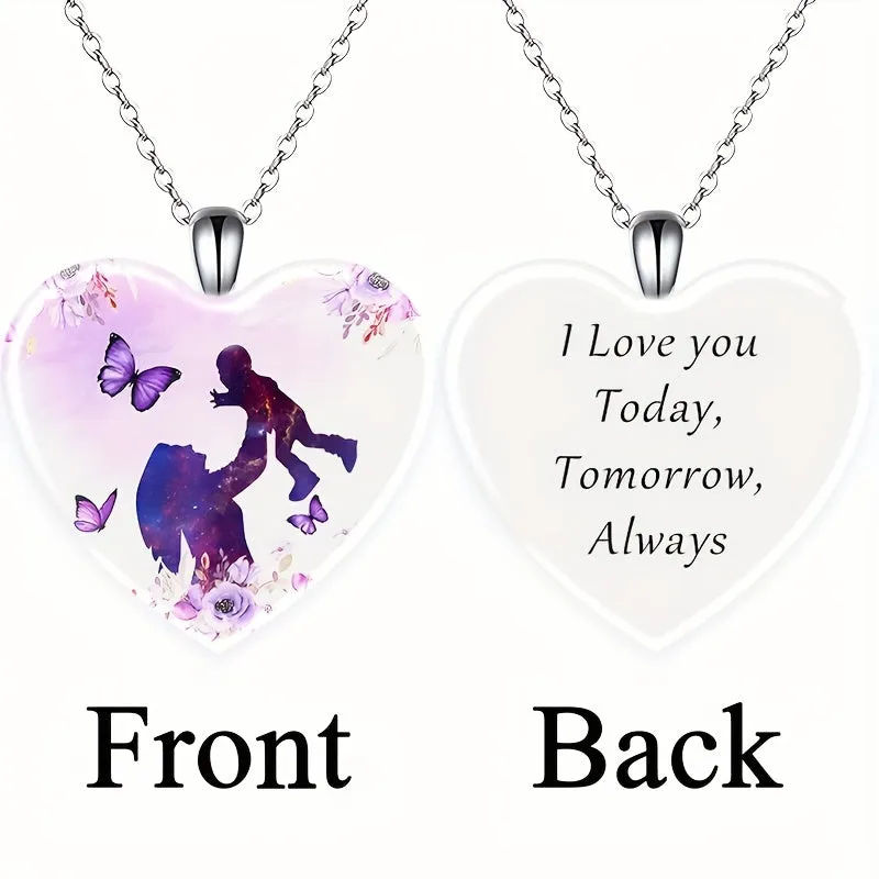 Purple Heart Pendant Necklace for Men and Women