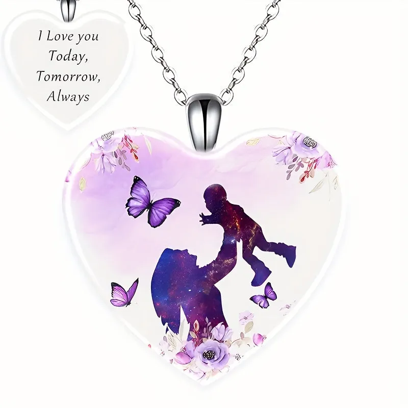 Purple Heart Pendant Necklace for Men and Women