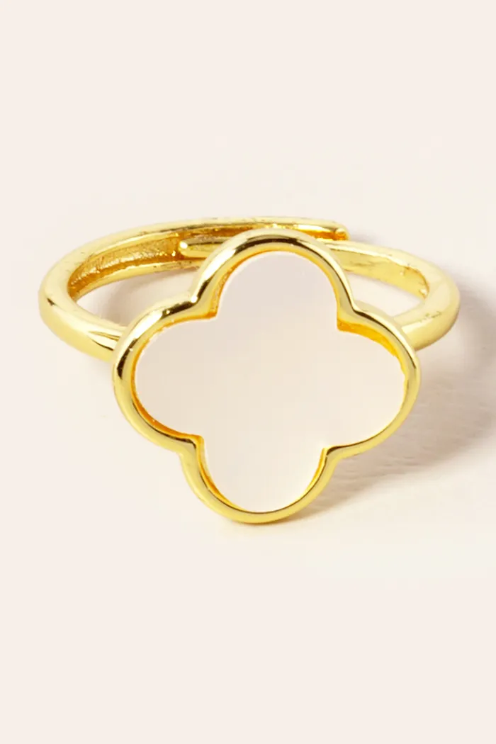 Quatrefoil Adjustable Ring