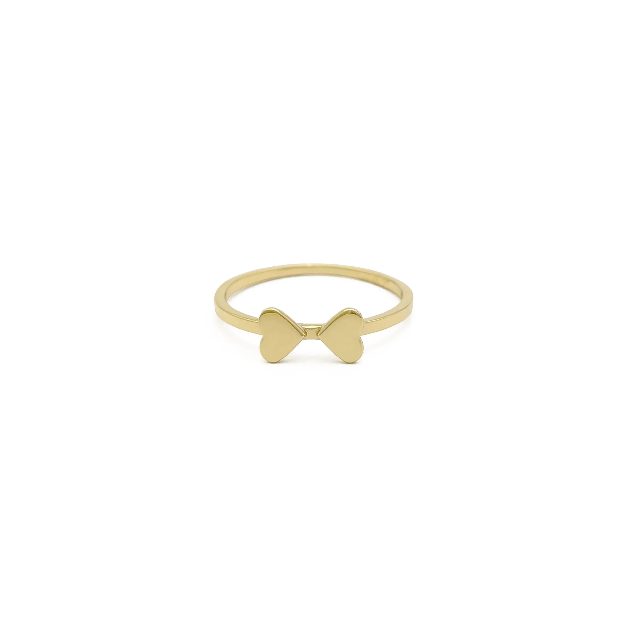"Four-Leaf Clover" Heart Stackable Rings (14K)
