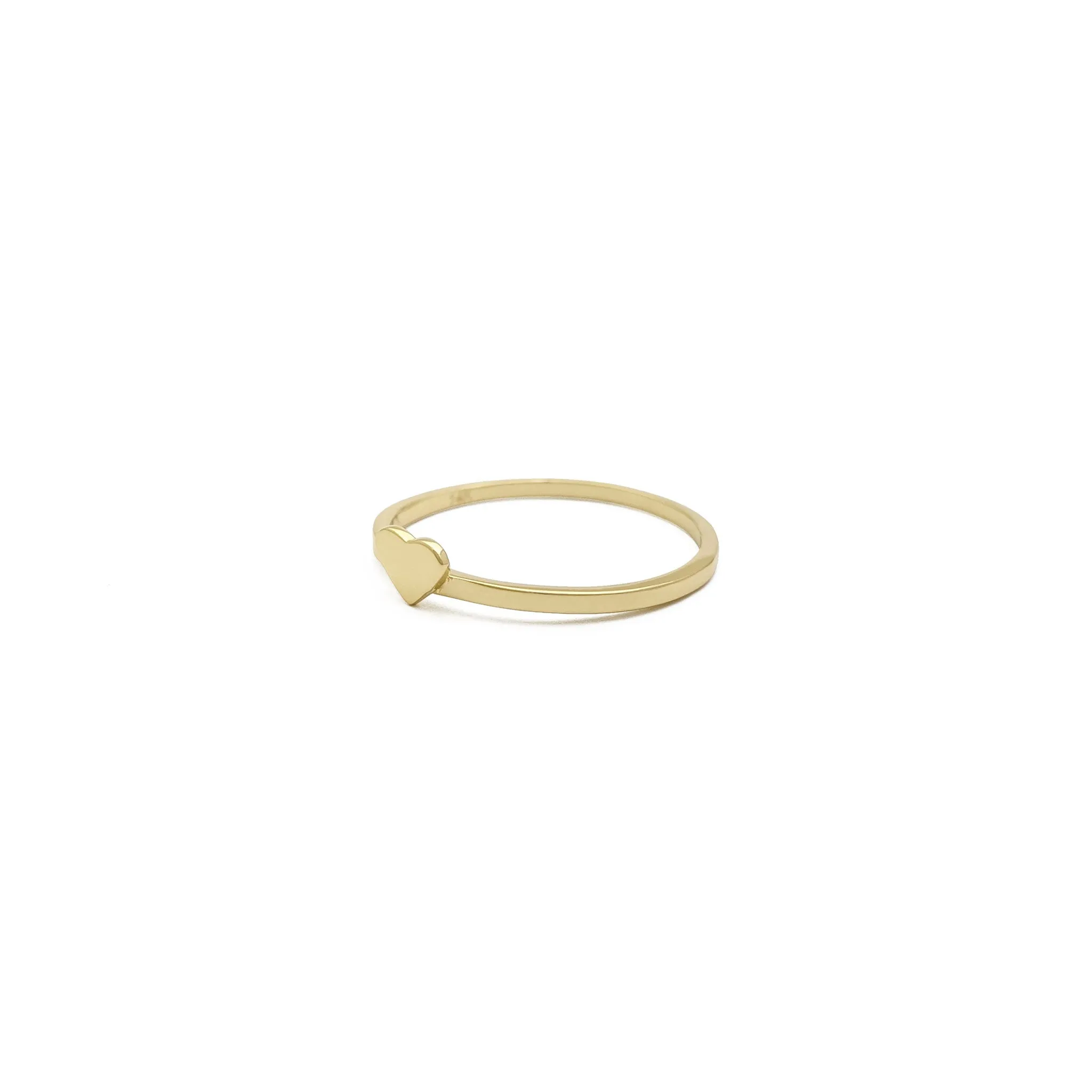 "Four-Leaf Clover" Heart Stackable Rings (14K)