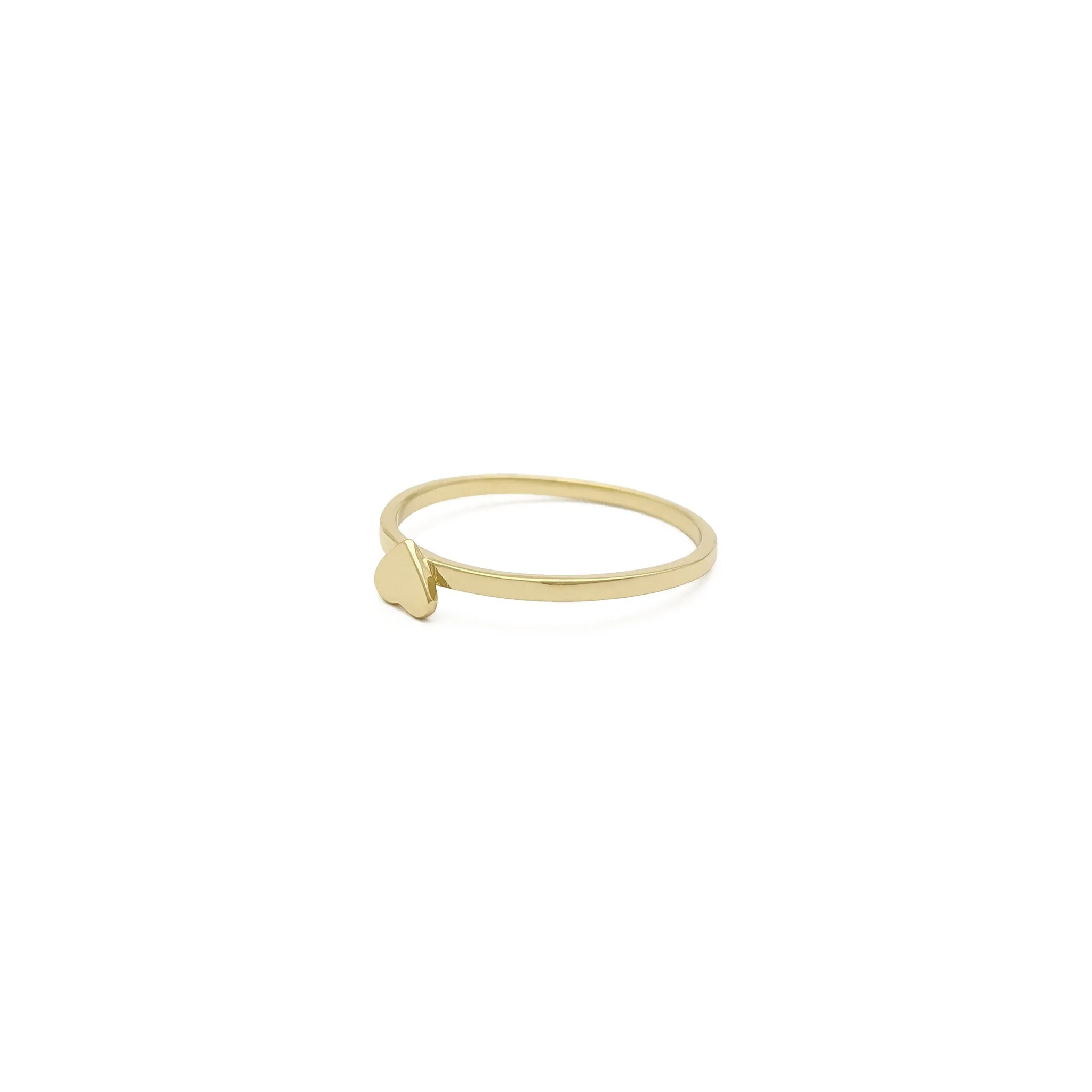 "Four-Leaf Clover" Heart Stackable Rings (14K)