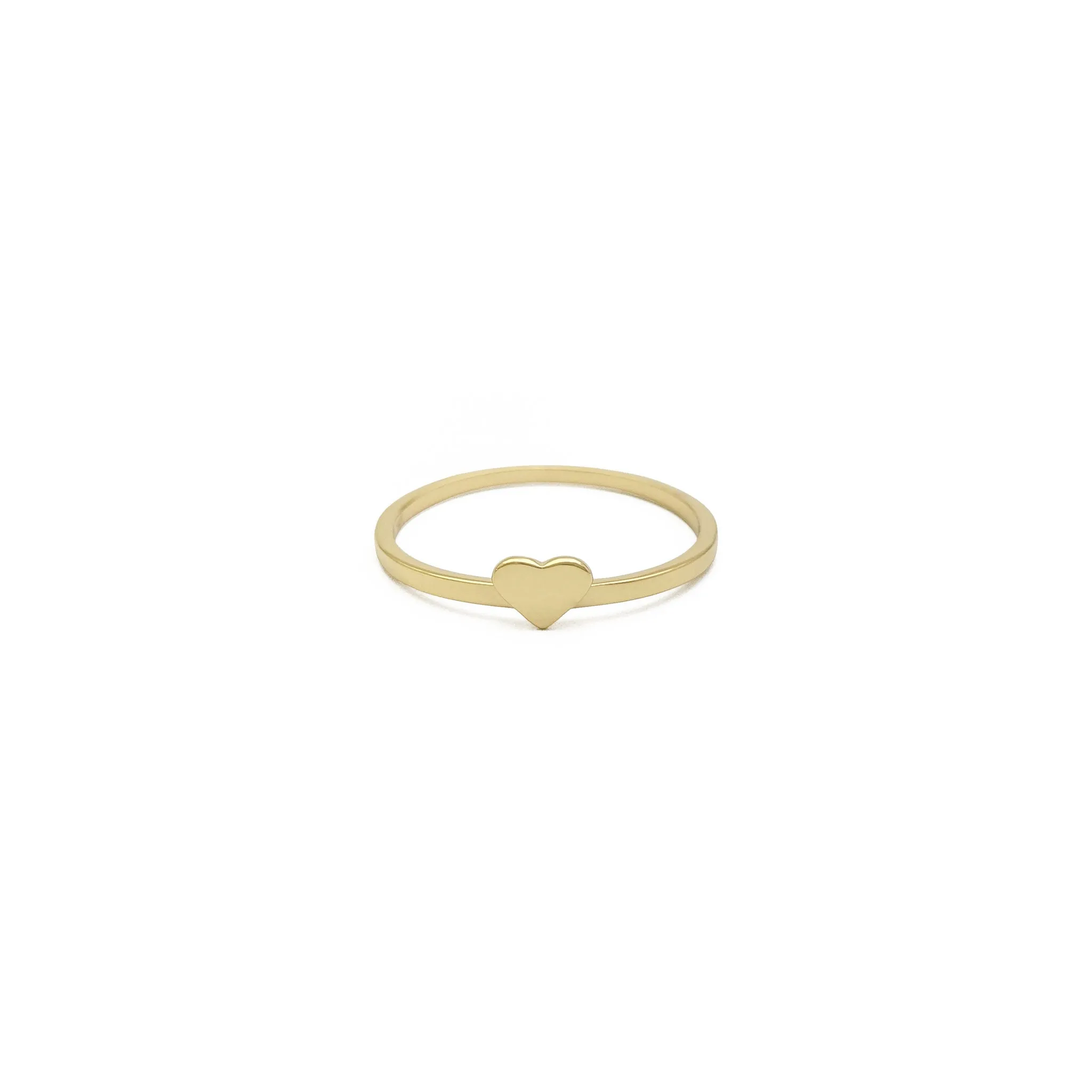 "Four-Leaf Clover" Heart Stackable Rings (14K)