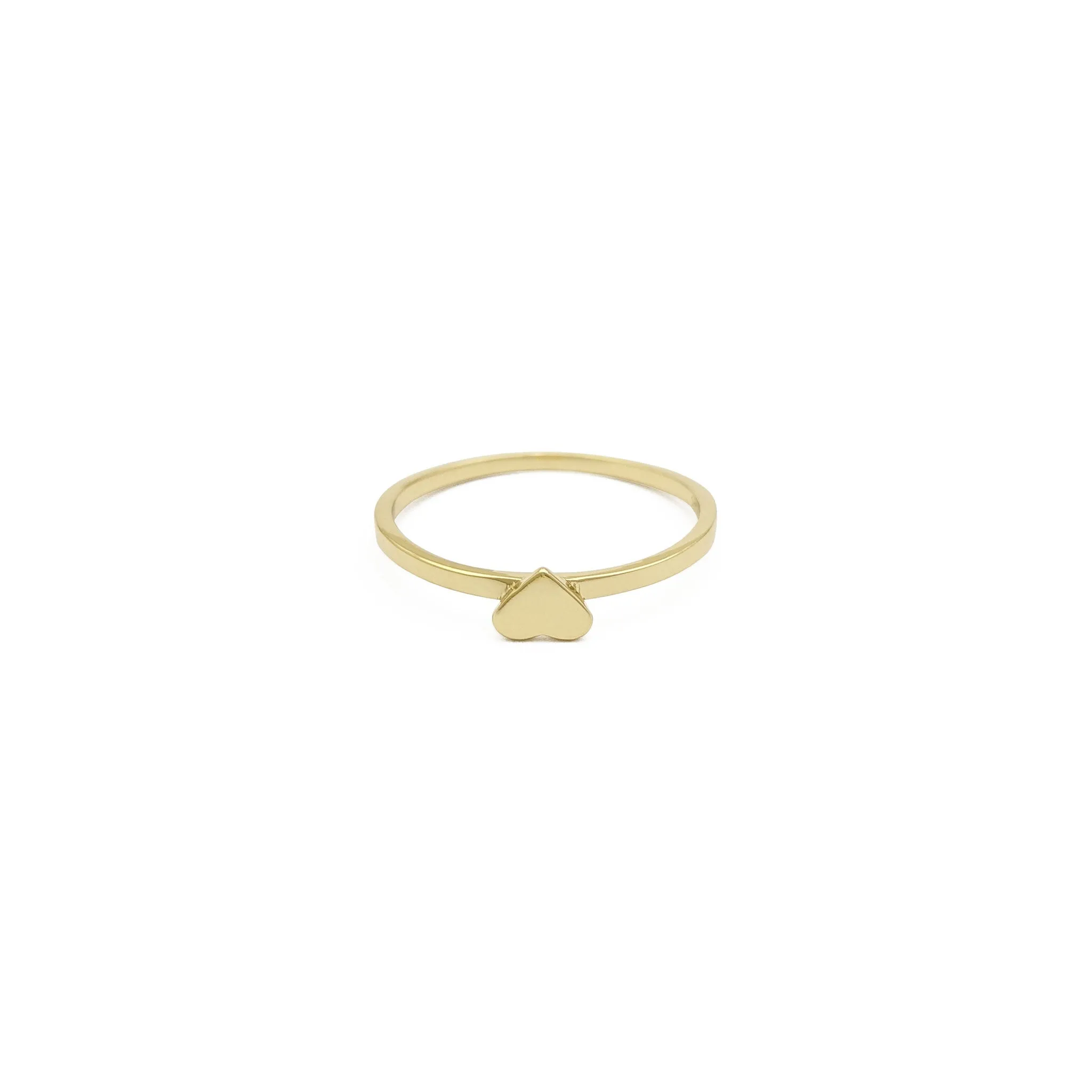 "Four-Leaf Clover" Heart Stackable Rings (14K)