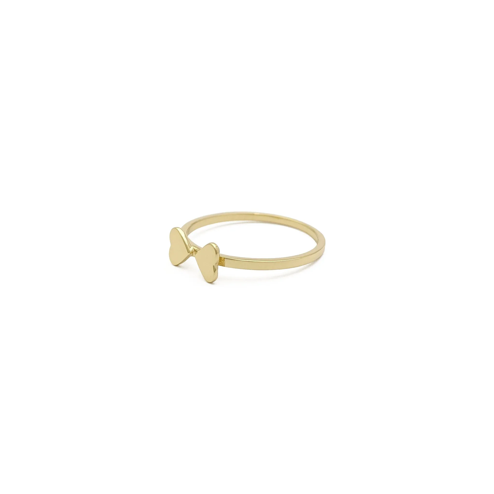 "Four-Leaf Clover" Heart Stackable Rings (14K)