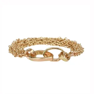 "Izzy" 14K Yellow Gold Multi Row Chain Ring