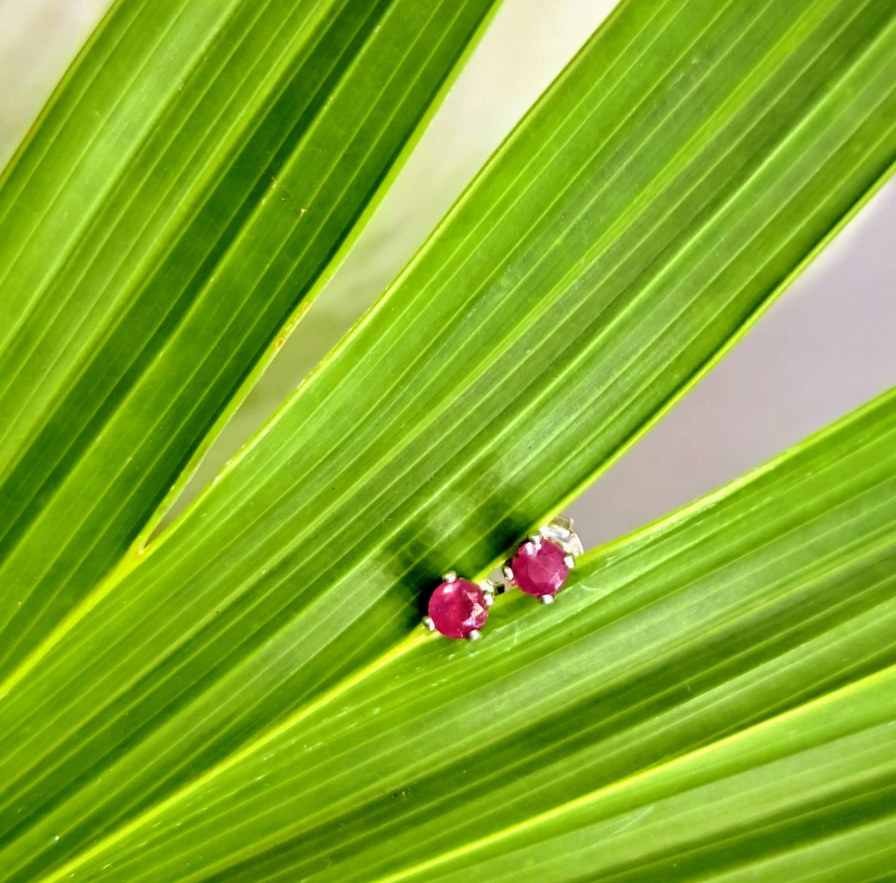 "Ruby Studs" 3.25mm Earrings - Ruby, Sterling