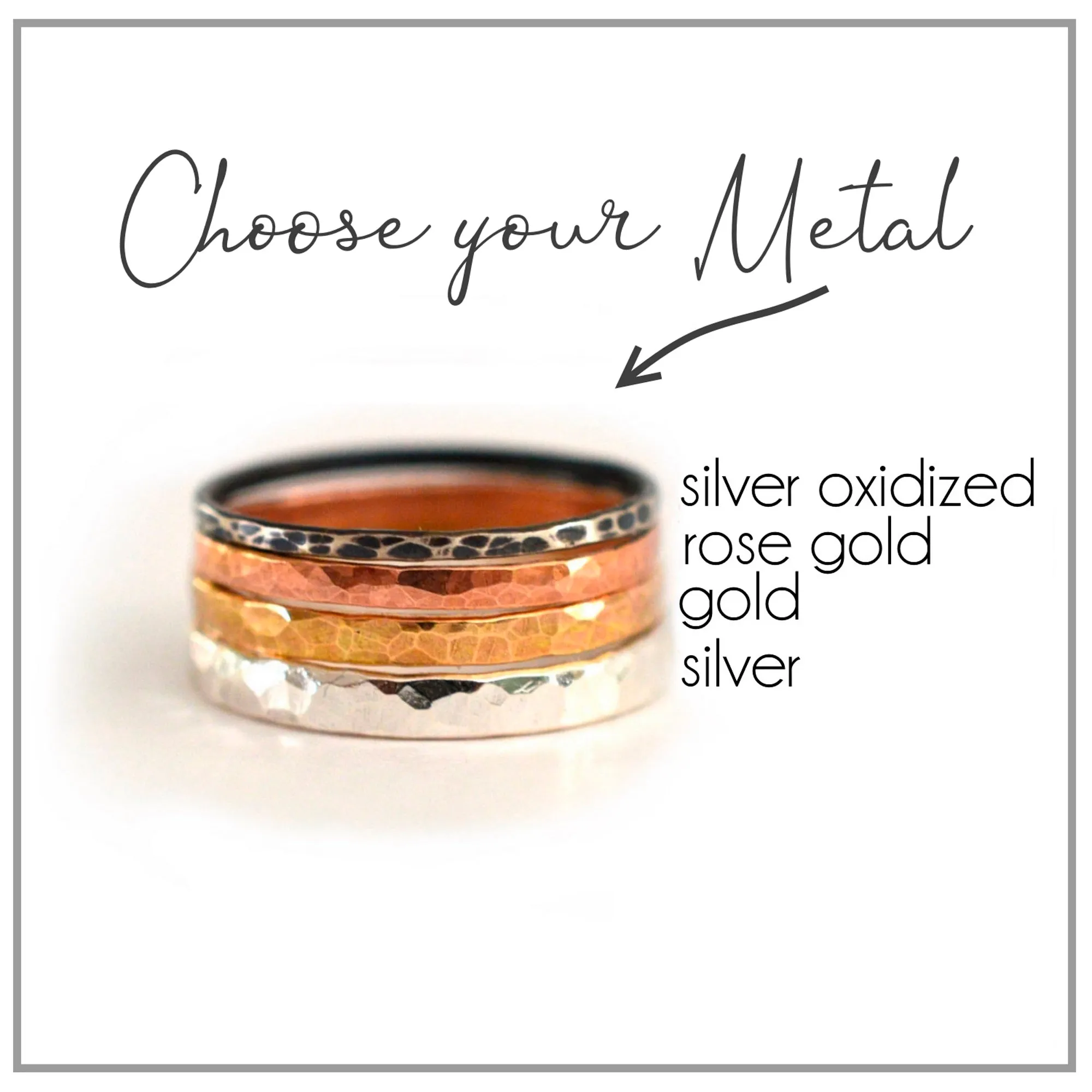 "Tree Bark" Silver Stacking Ring - Set of 3