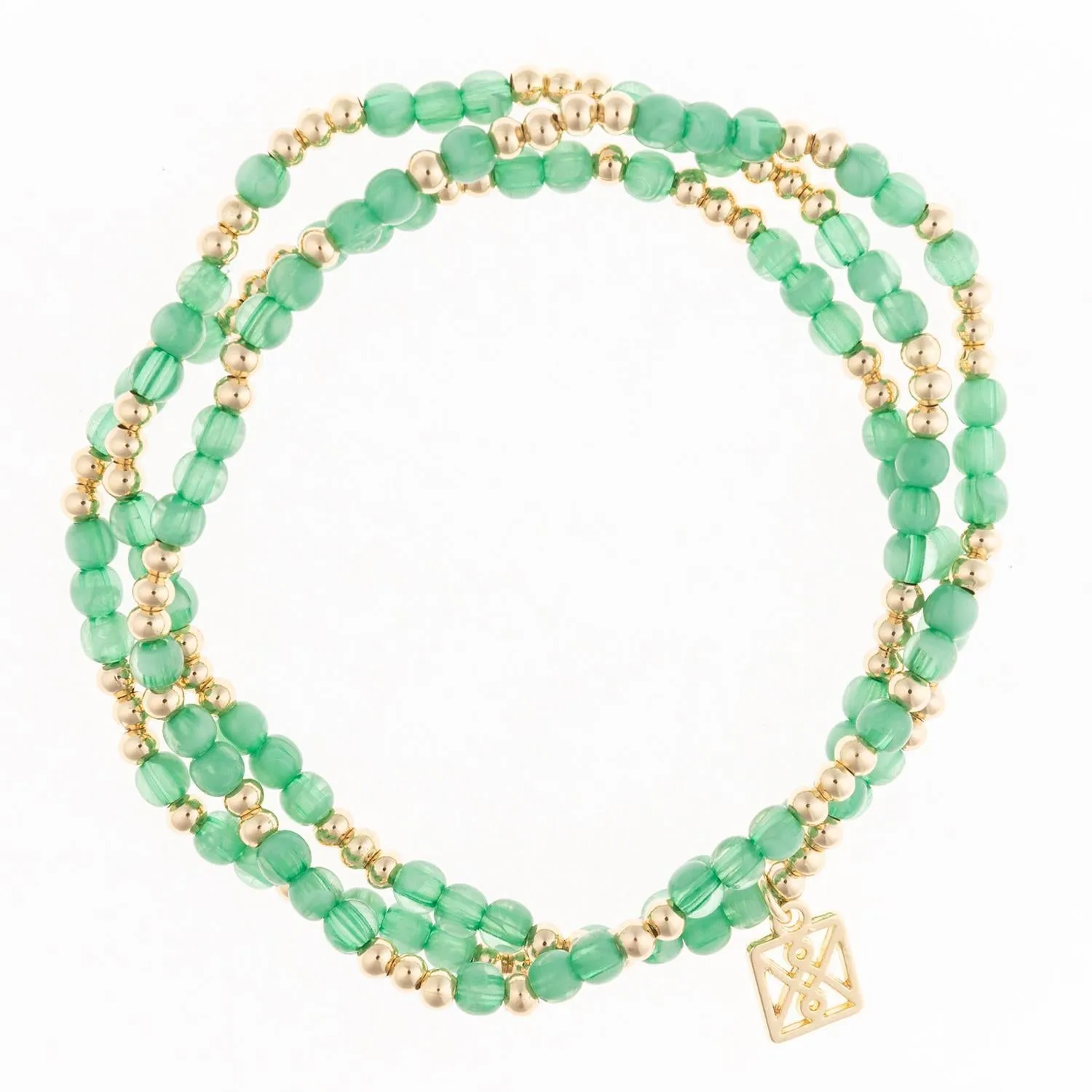 Rachel Beaded Stretch Bracelet in Green
