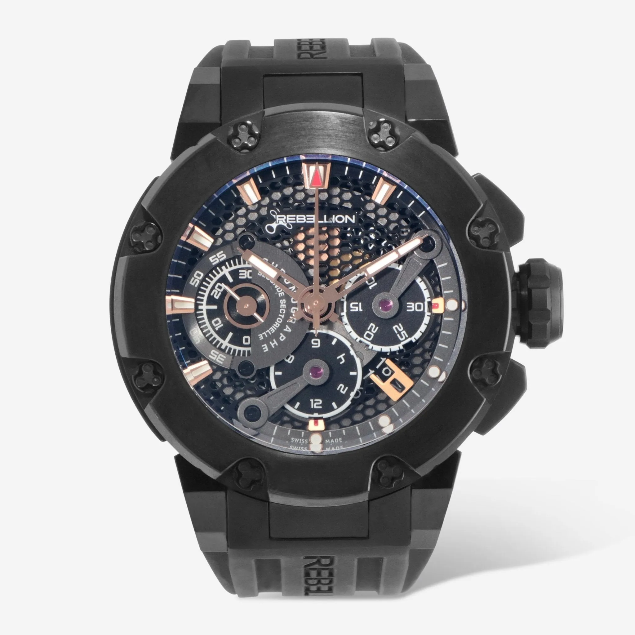 Rebellion Predator Chrono Black Titanium & 18K Yellow Gold Automatic Men's Watch RB.PR.CH.TB.BKG
