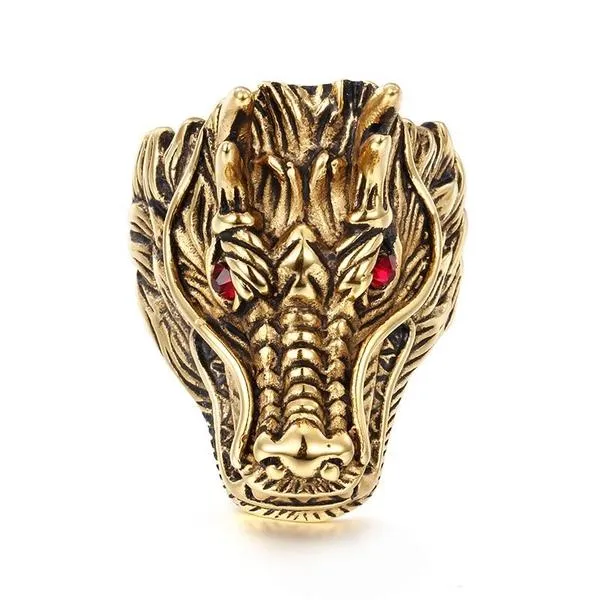 Red Eye Gold Dragon Ring