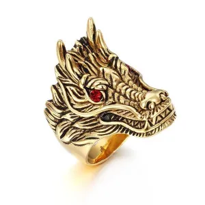 Red Eye Gold Dragon Ring