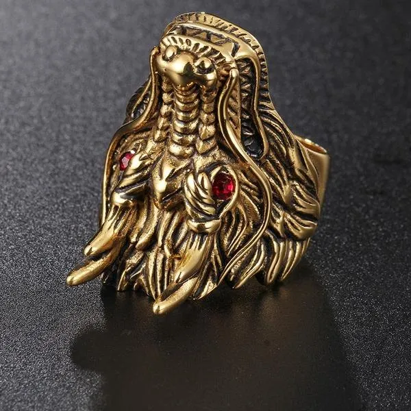 Red Eye Gold Dragon Ring