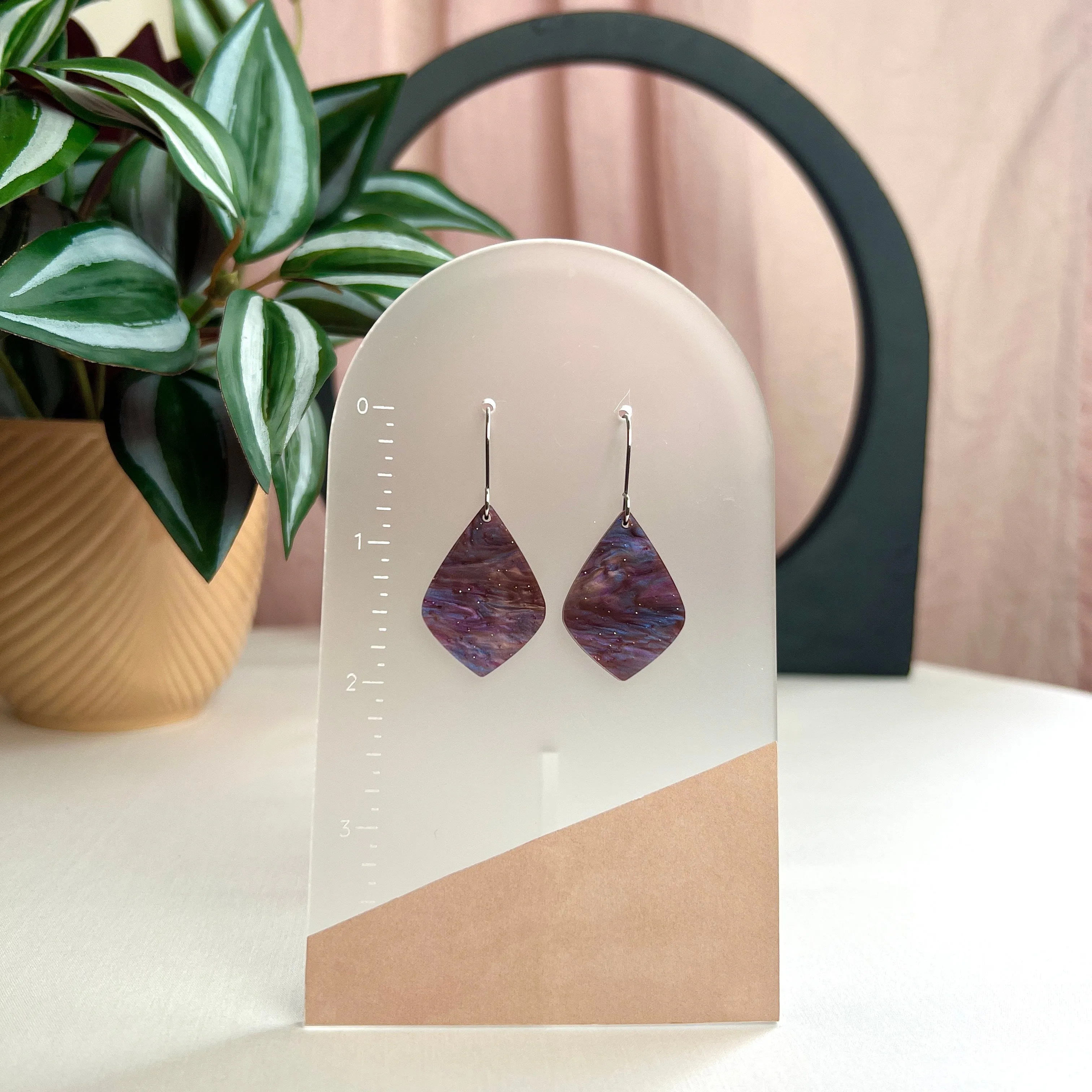 Red Galaxy Drop Earrings