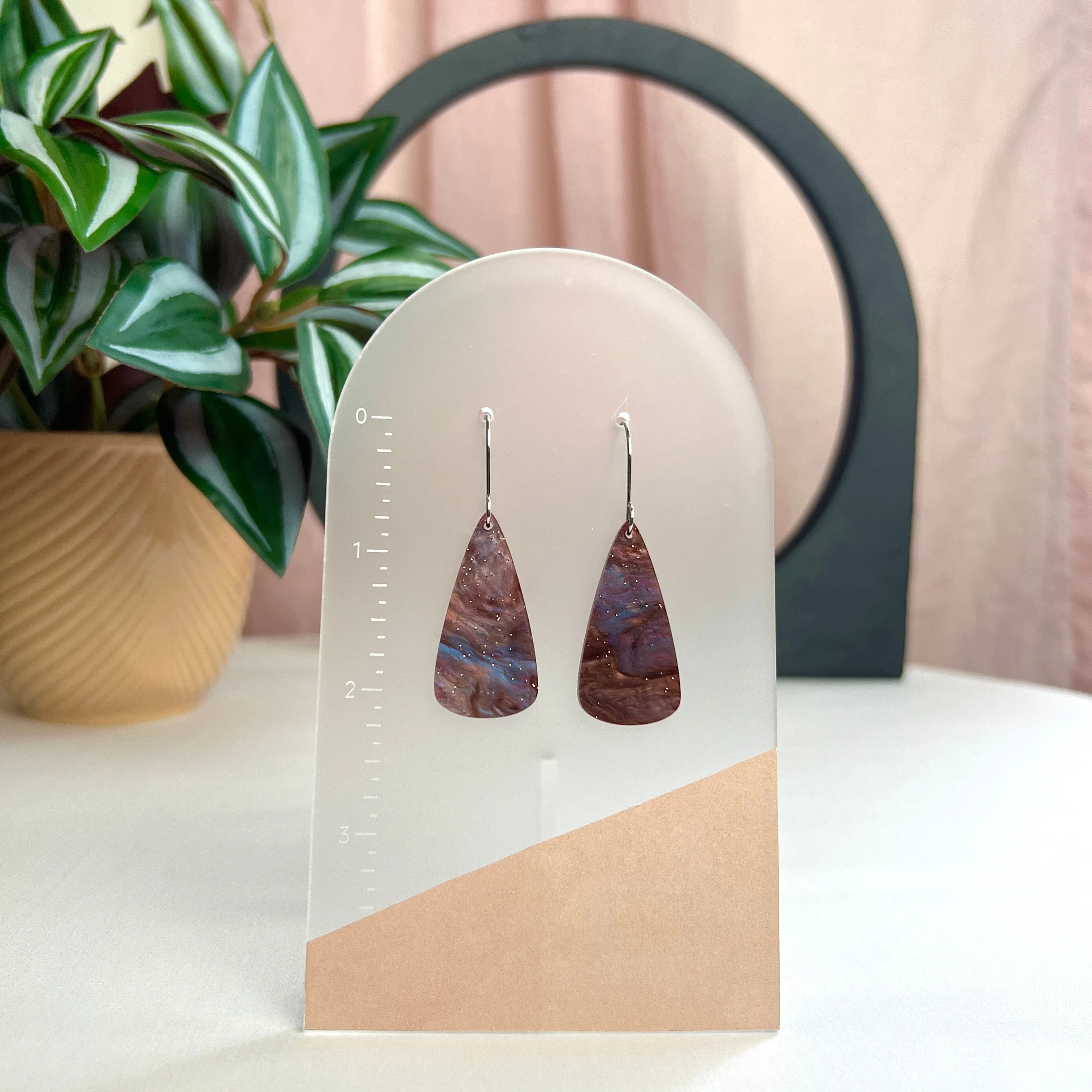 Red Galaxy Drop Earrings