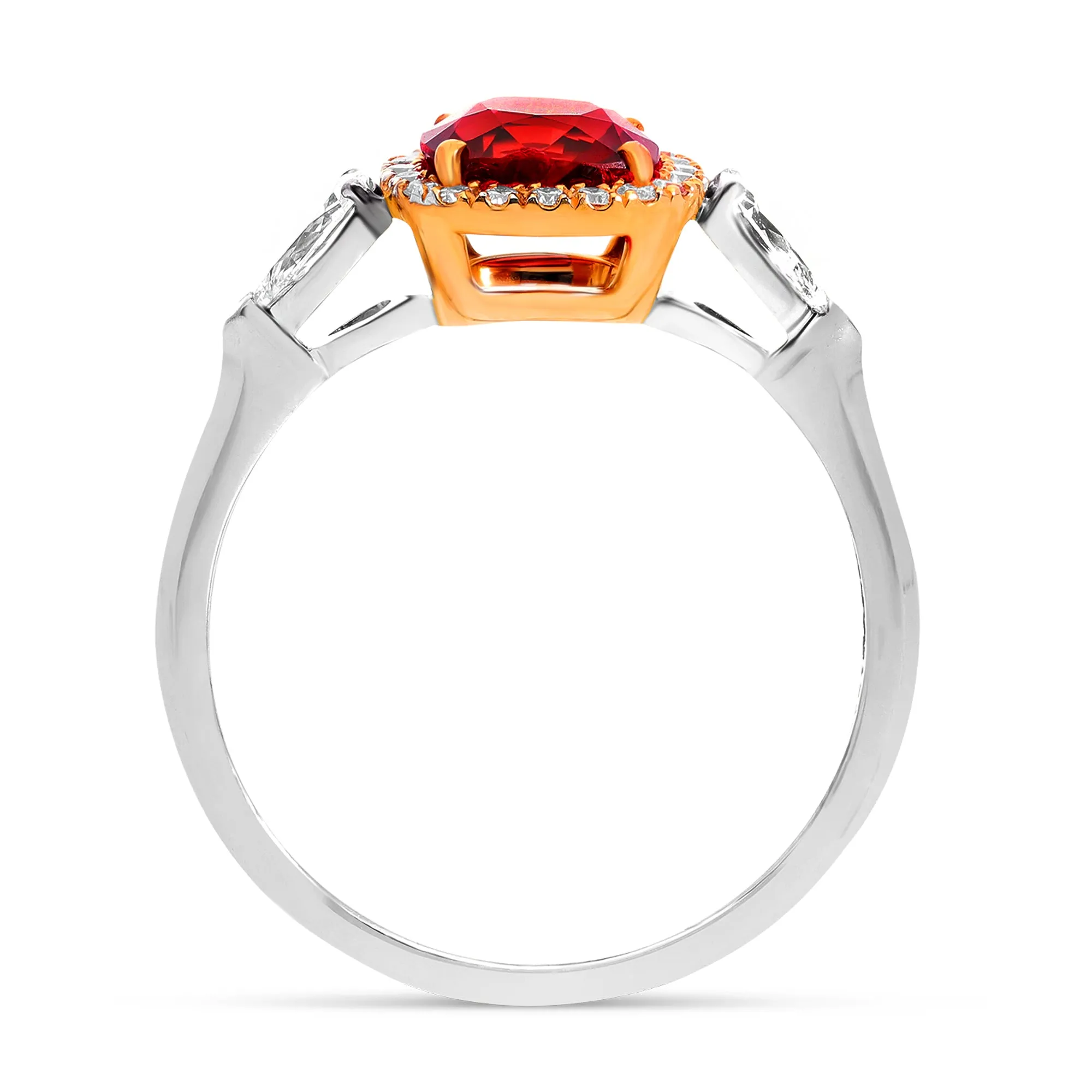 Red Spinel Three Stone Ring - 1.7 Carat