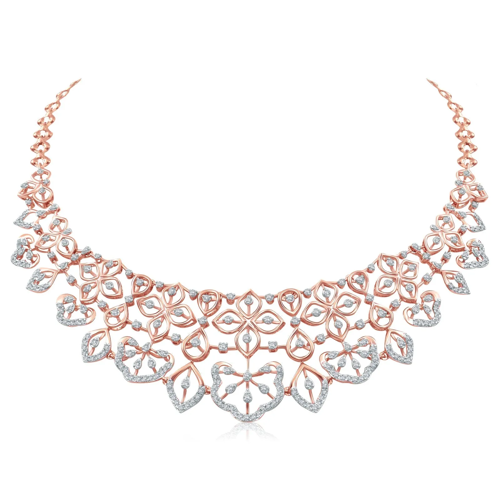 Regal Intricate Diamond Necklace Set