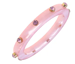 Renee Resin and Rhinestone Bangle - Pink