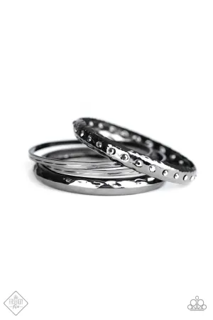 Revved Up Rhinestones Black Bracelets Paparazzi