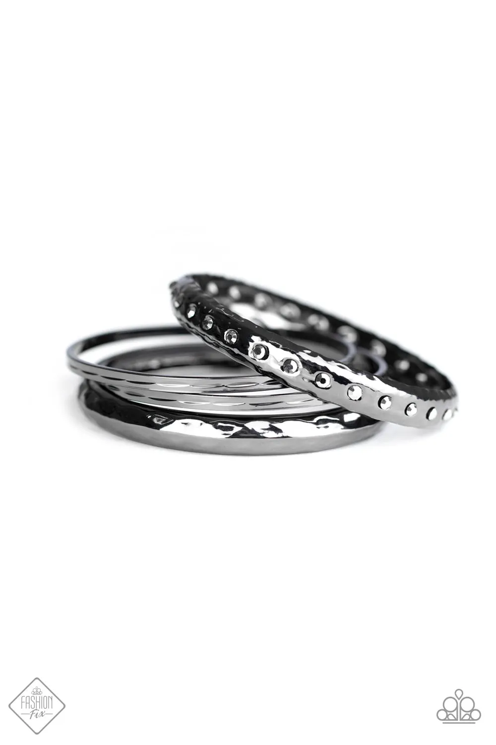 Revved Up Rhinestones Black Bracelets Paparazzi