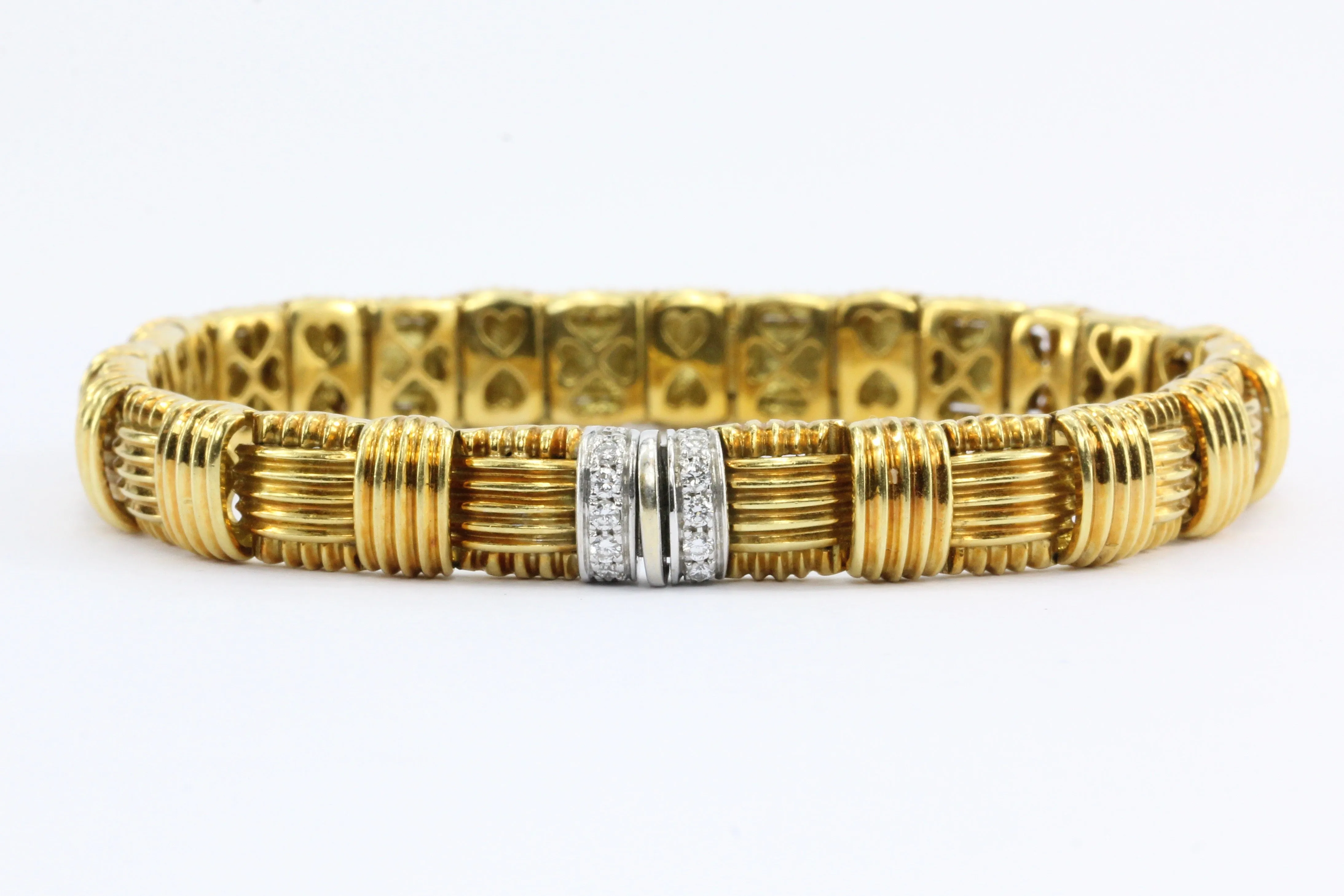Roberto Coin 18K Gold & Diamond Appassionata 1 Row Woven Bracelet