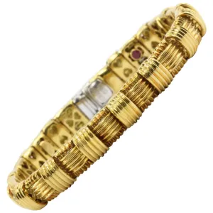 Roberto Coin 18K Gold & Diamond Appassionata 1 Row Woven Bracelet