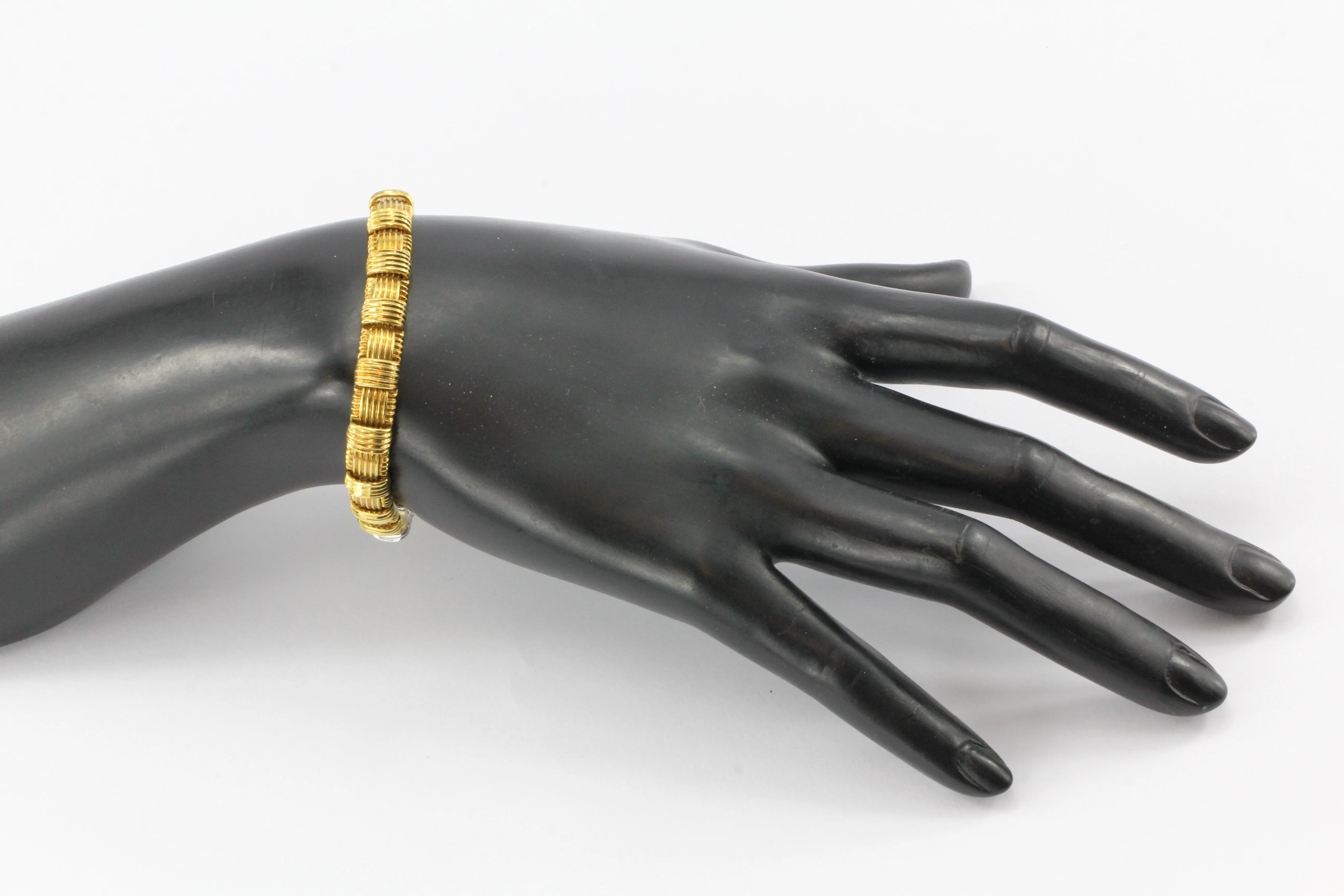 Roberto Coin 18K Gold & Diamond Appassionata 1 Row Woven Bracelet