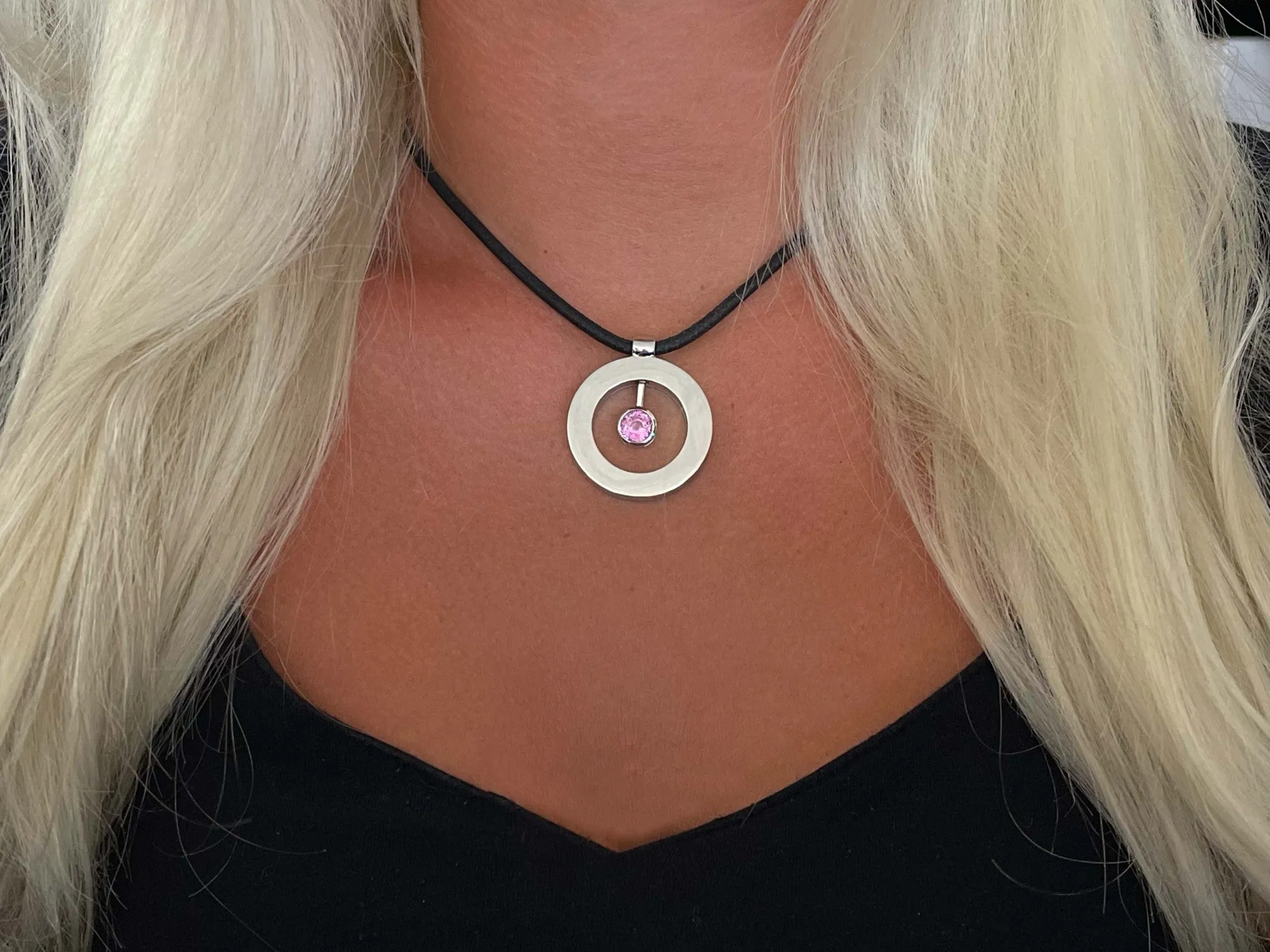 Roberto Coin Cento Pink Sapphire Necklace in 18k White Gold
