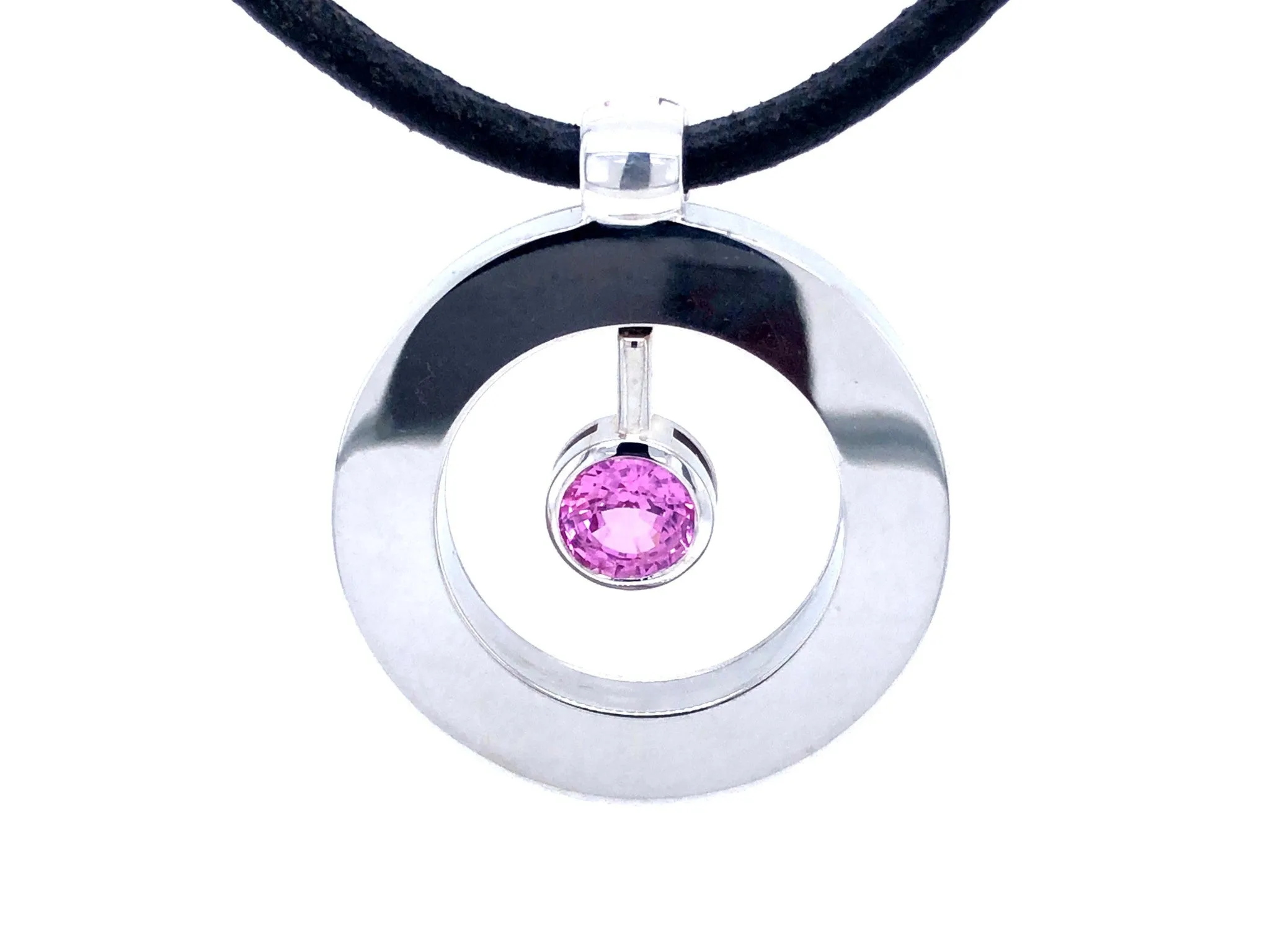 Roberto Coin Cento Pink Sapphire Necklace in 18k White Gold