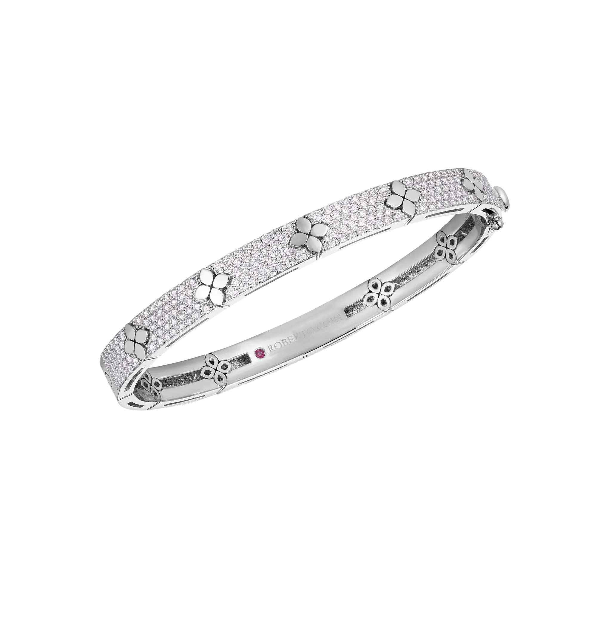 Roberto Coin Love in Verona White Gold Bangle with Diamonds