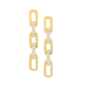Roberto Coin Navarra Yellow Gold Diamond Drop Earrings