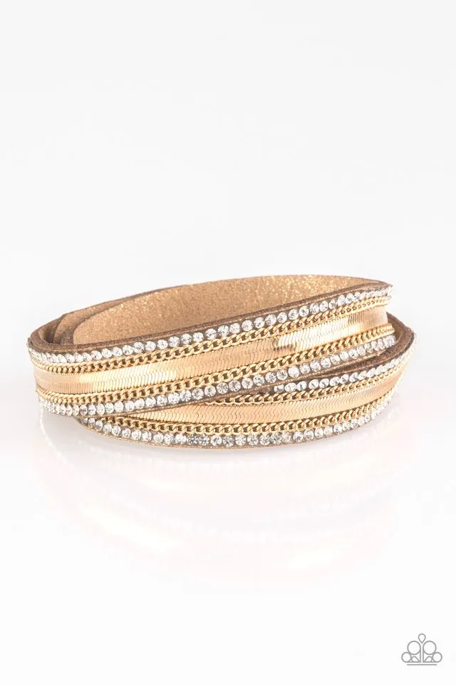 Rocker Rivalry - Gold Wrap Bracelet