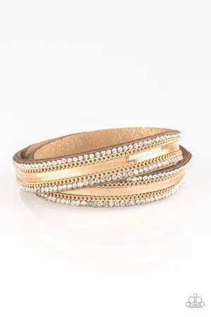 Rocker Rivalry - Gold Wrap Bracelet