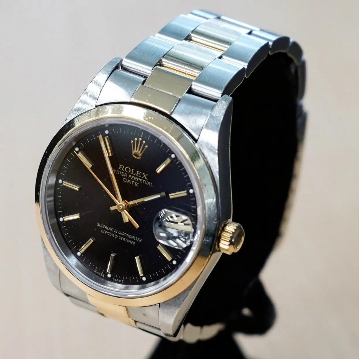 ROLEX Date 15203 34mm Automatic Watch Steel & 18K Gold - Double Box & Papers