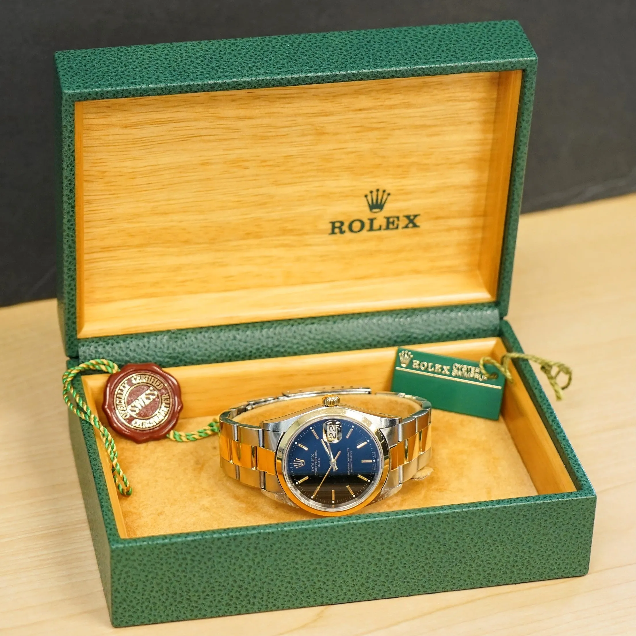ROLEX Date 15203 34mm Automatic Watch Steel & 18K Gold - Double Box & Papers