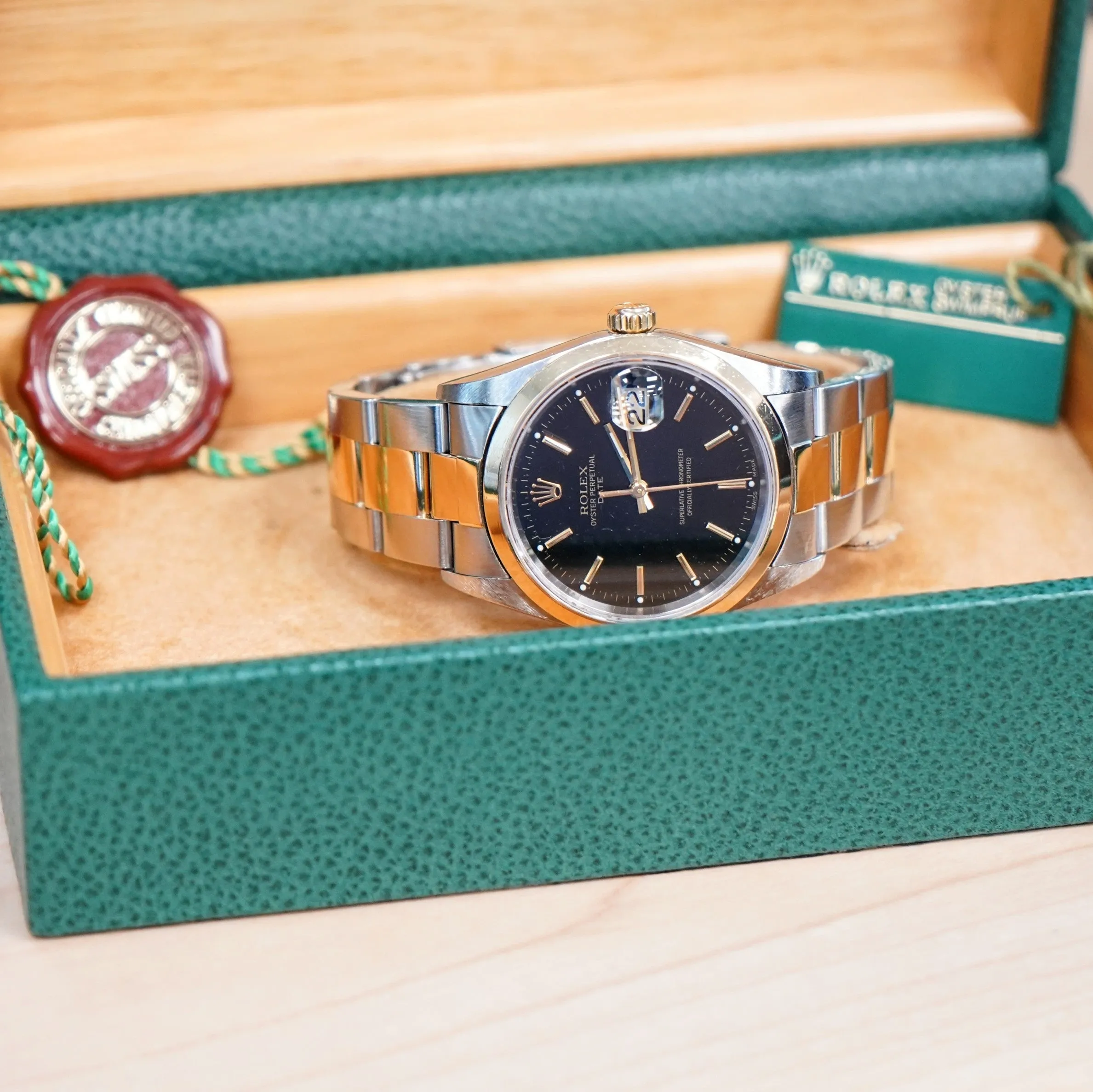 ROLEX Date 15203 34mm Automatic Watch Steel & 18K Gold - Double Box & Papers
