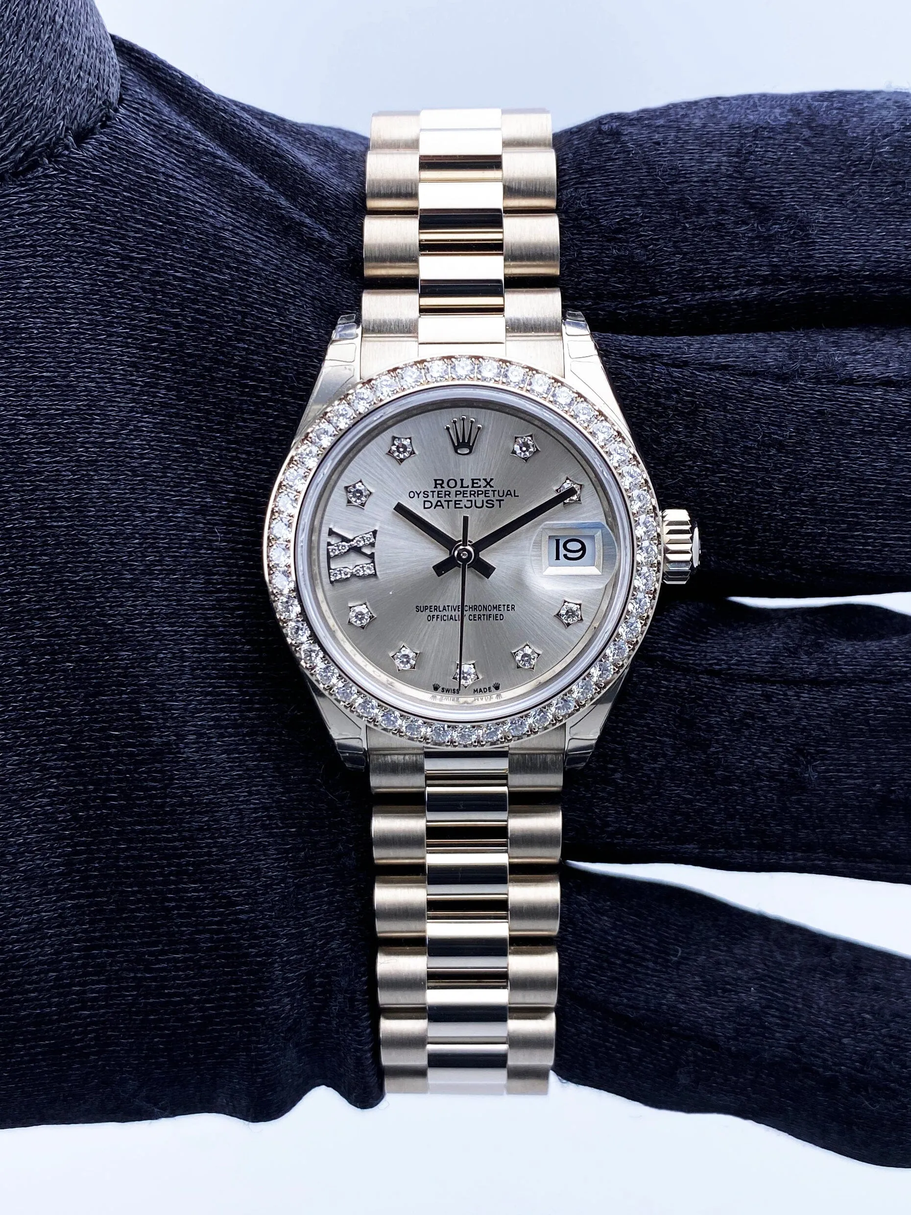 Rolex Datejust 279139RBR Diamond Dial Ladies Watch Box Papers