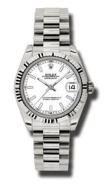 Rolex - Datejust 31mm - Gold President White Gold - Fluted Bezel