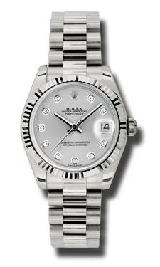 Rolex - Datejust 31mm - Gold President White Gold - Fluted Bezel