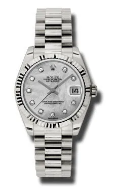 Rolex - Datejust 31mm - Gold President White Gold - Fluted Bezel