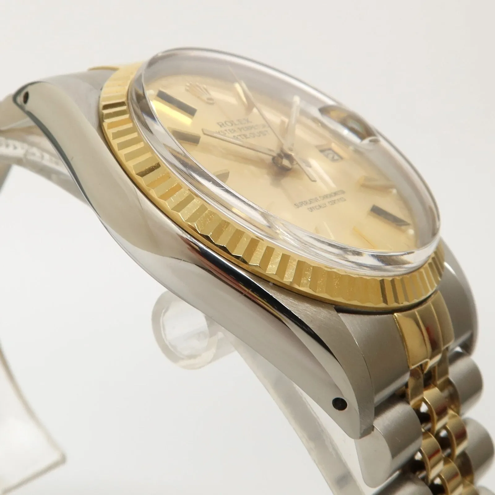 Rolex Datejust 36 18k Yellow Gold & Steel Champagne Dial Jubilee Automatic 16013