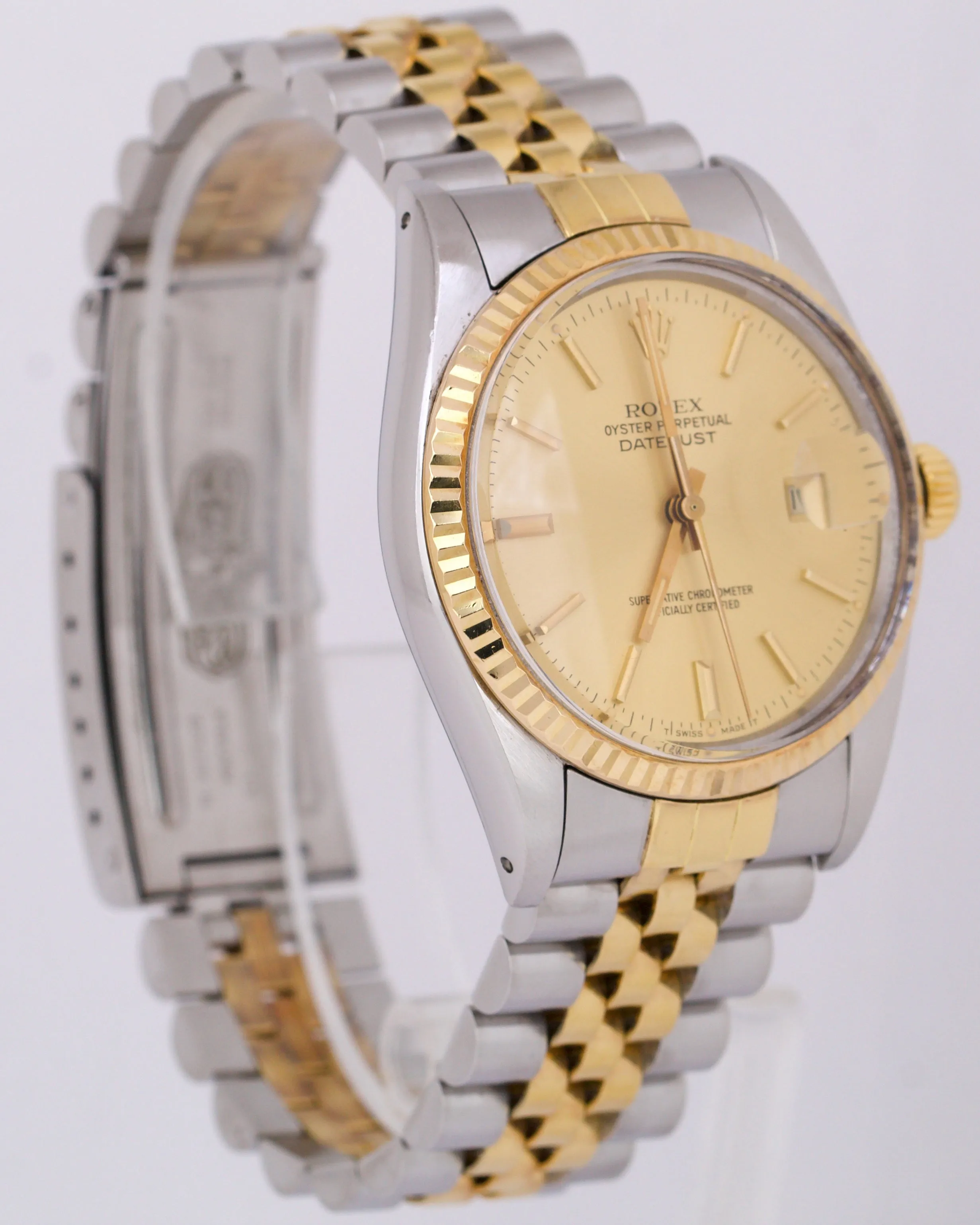 Rolex DateJust 36mm CHAMPAGNE 18K Yellow Gold Stainless Steel JUBILEE 16013