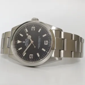 Rolex Explorer Black Dial 36MM Automatic Stainless Steel Oyster Bx/Prs 114270