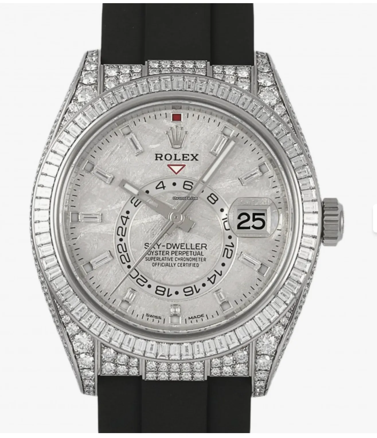 Rolex Sky-Dweller Meteorite Diamonds Baguette Dial Factory Diamonds 326259TBR