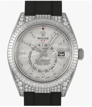 Rolex Sky-Dweller Meteorite Diamonds Baguette Dial Factory Diamonds 326259TBR