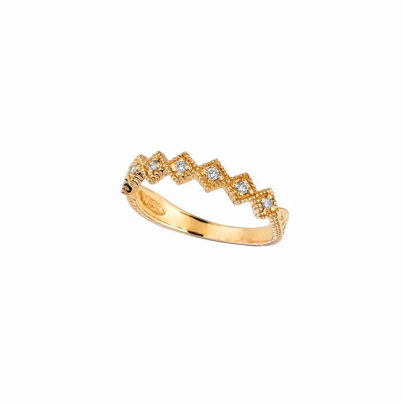 ROSE GOLD DIAMOND STACK RING 14K GOLD (0.18 CTW)
